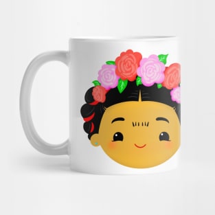 Cute Chibi Kawaii Mexican Flower Girl Mug